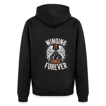 Emo Vibes and Emotional Punk Aesthetic for the - Unisex Premium Bio Zip Hoodie - Schwarz - Hinten - Nico (187cm)
