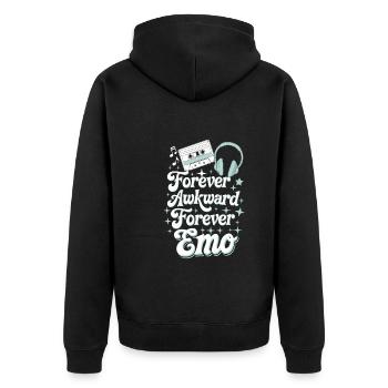 Emo Vibes and Emotional Punk Aesthetic for the - Unisex Premium Bio Zip Hoodie - Schwarz - Hinten - Nico (187cm)