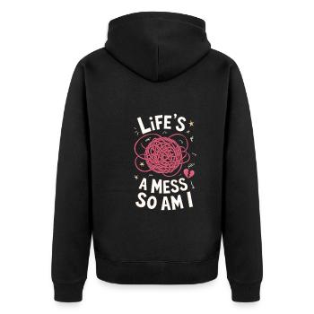 Emo Vibes and Emotional Punk Aesthetic for the - Unisex Premium Bio Zip Hoodie - Schwarz - Hinten - Nico (187cm)