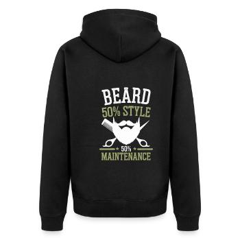 Humour drôle pour la barbe pour les passionnés et les amoureux de la barbe - Veste à capuche bio Premium Unisexe - noir - Dos - Nico (187cm)