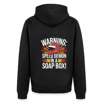 Boîte à savon alimentée par gravité Soap Box Racing Adventure pour le bricolage - Veste à capuche bio Premium Unisexe - noir - Dos - Nico (187cm)