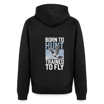 Explore the Art of Falconry with Magnificent Birds - Unisex Premium Organic Zip Hoodie - black - Back - Nico (187cm)