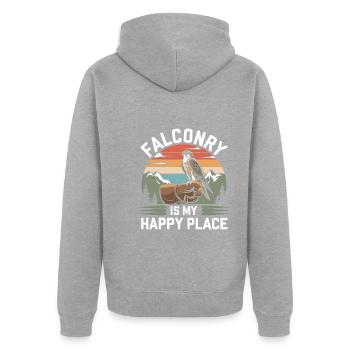 Explorez l’art de la fauconnerie avec de magnifiques oiseaux - Veste à capuche bio Premium Unisexe - gris chiné - Dos - Nico (187cm)