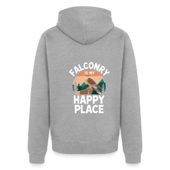 Explorez l’art de la fauconnerie avec de magnifiques oiseaux - Veste à capuche bio Premium Unisexe - gris chiné - Dos - Nico (187cm)