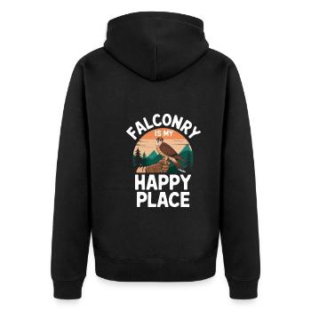 Explore the Art of Falconry with Magnificent Birds - Unisex Premium Organic Zip Hoodie - black - Back - Nico (187cm)