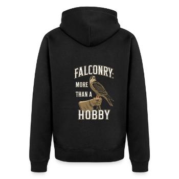 Explore the Art of Falconry with Magnificent Birds - Unisex Premium Organic Zip Hoodie - black - Back - Nico (187cm)