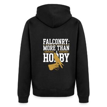 Explore the Art of Falconry with Magnificent Birds - Unisex Premium Organic Zip Hoodie - black - Back - Nico (187cm)