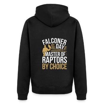 Explore the Art of Falconry with Magnificent Birds - Unisex Premium Organic Zip Hoodie - black - Back - Nico (187cm)