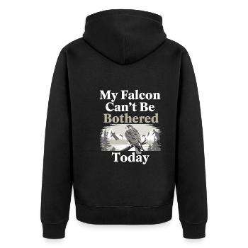 Explore the Art of Falconry with Magnificent Birds - Unisex Premium Organic Zip Hoodie - black - Back - Nico (187cm)