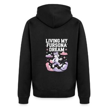 Furry Fandom Enthusiast Cosplay Fun and Fursuiting - Unisex Premium Organic Zip Hoodie - black - Back - Nico (187cm)