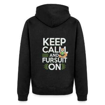 Furry Fandom Enthusiast Cosplay Fun and Fursuiting - Unisex Premium Organic Zip Hoodie - black - Back - Nico (187cm)