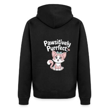 Furry Fandom Enthusiast Cosplay Fun and Fursuiting - Unisex Premium Organic Zip Hoodie - black - Back - Nico (187cm)