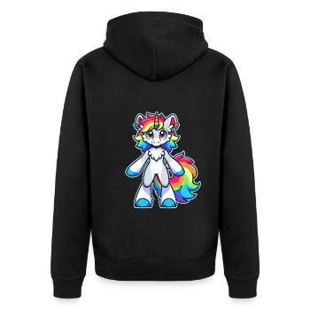 Furry Fandom Enthusiast Cosplay Fun and Fursuiting - Unisex Premium Organic Zip Hoodie - black - Back - Nico (187cm)