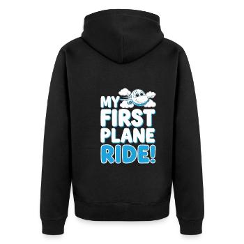 My First Plane Ride First Time Flying Adventure - Unisex Premium Bio Zip Hoodie - Schwarz - Hinten - Nico (187cm)