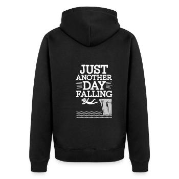 Cliff Diving Adventure Sports Thrill Seeker - Unisex Premium Bio Zip Hoodie - Schwarz - Hinten - Nico (187cm)
