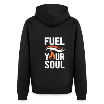 Emotional Healing Journey Towards Mindfulness and - Unisex Premium Bio Zip Hoodie - Schwarz - Hinten - Nico (187cm)