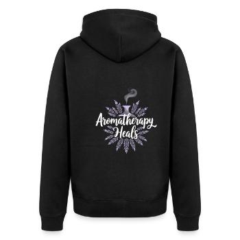 Embrace Aromatherapy For Holistic Healing And - Unisex Premium Bio Zip Hoodie - Schwarz - Hinten - Nico (187cm)