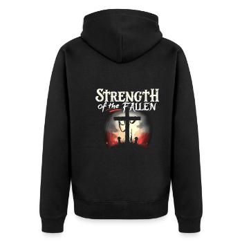 Honor Veterans Day with Patriotism and Military - Unisex Premium Bio Zip Hoodie - Schwarz - Hinten - Nico (187cm)