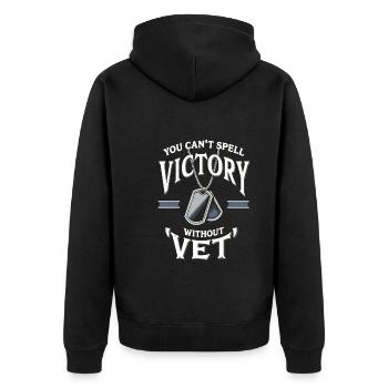 Honor Veterans Day with Patriotism and Military - Unisex Premium Bio Zip Hoodie - Schwarz - Hinten - Nico (187cm)