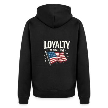 Honor Veterans Day with Patriotism and Military - Unisex Premium Organic Zip Hoodie - black - Back - Nico (187cm)