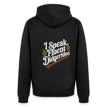 Didgeridoo Player Embracing Aboriginal Instrument - Unisex Premium Bio Zip Hoodie - Schwarz - Hinten - Nico (187cm)
