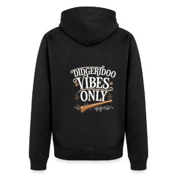 Didgeridoo Player Embracing Aboriginal Instrument - Unisex Premium Bio Zip Hoodie - Schwarz - Hinten - Nico (187cm)