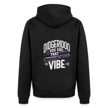 Didgeridoo Player Embracing Aboriginal Instrument - Unisex Premium Bio Zip Hoodie - Schwarz - Hinten - Nico (187cm)