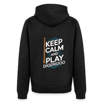 Didgeridoo Player Embracing Aboriginal Instrument - Unisex Premium Bio Zip Hoodie - Schwarz - Hinten - Nico (187cm)