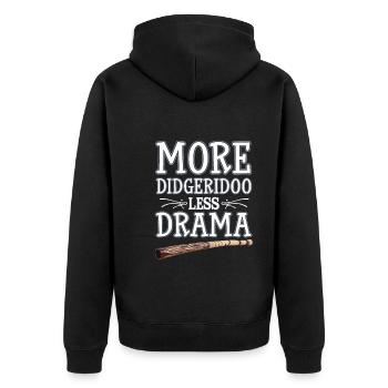 Didgeridoo Player Embracing Aboriginal Instrument - Unisex Premium Bio Zip Hoodie - Schwarz - Hinten - Nico (187cm)