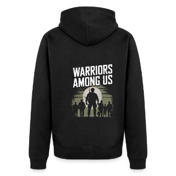 Honor Veterans Day with Patriotism and Military - Unisex Premium Organic Zip Hoodie - black - Back - Nico (187cm)