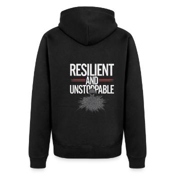 Honor Veterans Day with Patriotism and Military - Unisex Premium Bio Zip Hoodie - Schwarz - Hinten - Nico (187cm)