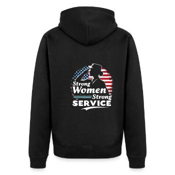 Honor Veterans Day with Patriotism and Military - Unisex Premium Organic Zip Hoodie - black - Back - Nico (187cm)