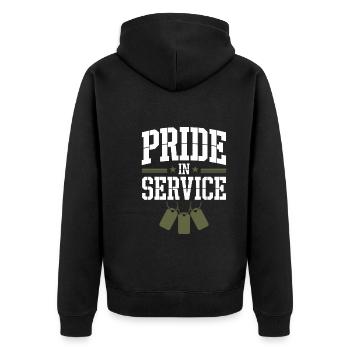 Honor Veterans Day with Patriotism and Military - Unisex Premium Organic Zip Hoodie - black - Back - Nico (187cm)