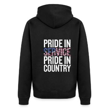 Honor Veterans Day with Patriotism and Military - Unisex Premium Organic Zip Hoodie - black - Back - Nico (187cm)