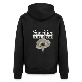 Honor Veterans Day with Patriotism and Military - Unisex Premium Organic Zip Hoodie - black - Back - Nico (187cm)