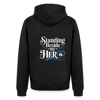 Honor Veterans Day with Patriotism and Military - Unisex Premium Bio Zip Hoodie - Schwarz - Hinten - Nico (187cm)