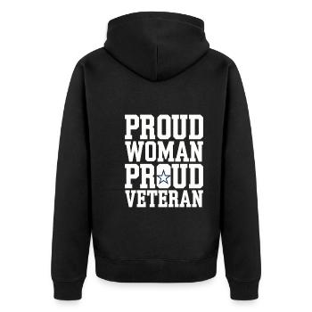 Honor Veterans Day with Patriotism and Military - Unisex Premium Organic Zip Hoodie - black - Back - Nico (187cm)