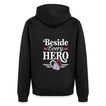 Honor Veterans Day with Patriotism and Military - Unisex Premium Bio Zip Hoodie - Schwarz - Hinten - Nico (187cm)