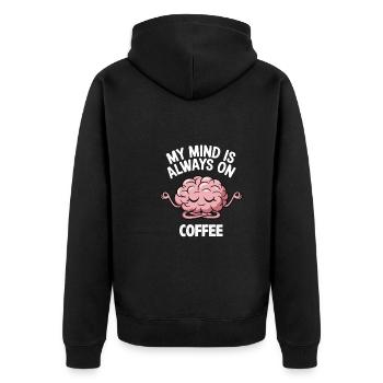 Amateur de café, accro à la caféine et - Veste à capuche bio Premium Unisexe - noir - Dos - Nico (187cm)