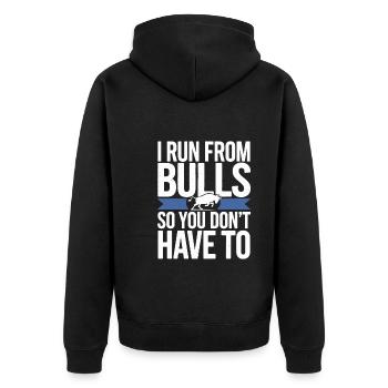Rodeo Clown Entertainer Bull Riding And Rodeo - Unisex Premium Bio Zip Hoodie - Schwarz - Hinten - Nico (187cm)