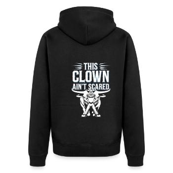 Rodeo Clown Entertainer Bull Riding And Rodeo - Unisex Premium Bio Zip Hoodie - Schwarz - Hinten - Nico (187cm)