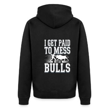 Rodeo Clown Entertainer Bull Riding And Rodeo - Unisex Premium Bio Zip Hoodie - Schwarz - Hinten - Nico (187cm)