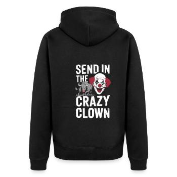 Rodeo Clown Entertainer Bull Riding And Rodeo - Unisex Premium Bio Zip Hoodie - Schwarz - Hinten - Nico (187cm)