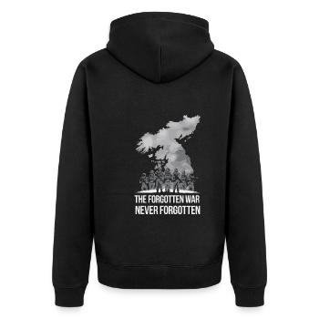Koreanischer Kriegsveteran Ehre und Anerkennung - Unisex Premium Bio Zip Hoodie - Schwarz - Hinten - Nico (187cm)