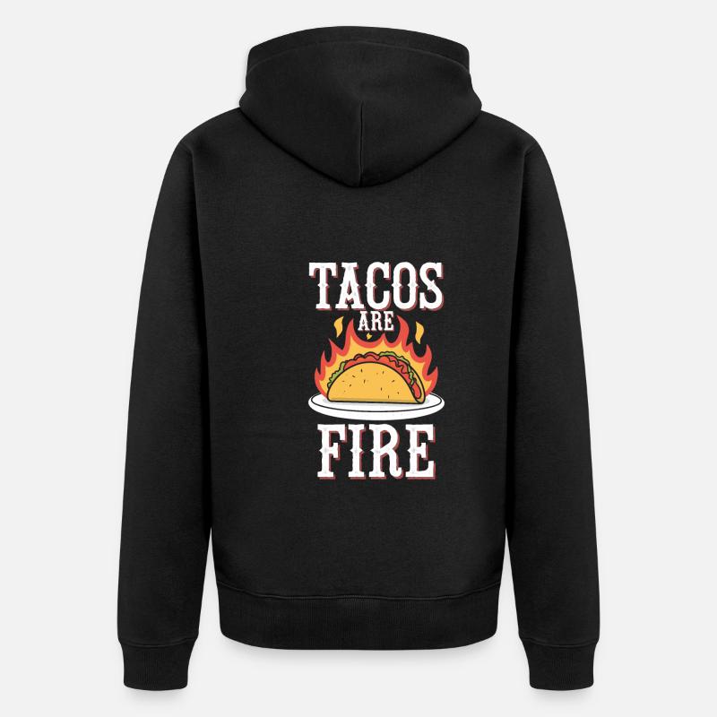 Tacos mexicains authentiques pour tacos - Veste à capuche bio Premium Unisexe - noir