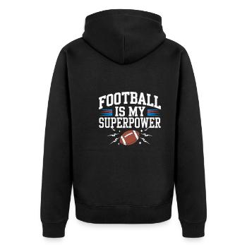 Touchdown Zeit Für Football Fans und - Unisex Premium Bio Zip Hoodie - Schwarz - Hinten - Nico (187cm)