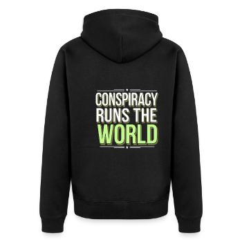 Conspiration mondiale du Nouvel Ordre Mondial - Veste à capuche bio Premium Unisexe - noir - Dos - Nico (187cm)
