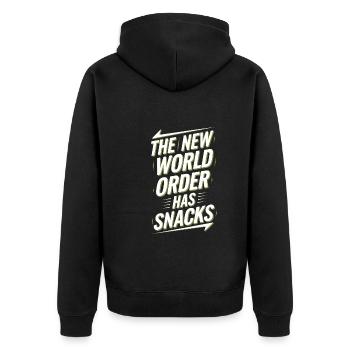 Conspiration mondiale du Nouvel Ordre Mondial - Veste à capuche bio Premium Unisexe - noir - Dos - Nico (187cm)