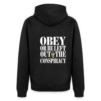 Conspiration mondiale du Nouvel Ordre Mondial - Veste à capuche bio Premium Unisexe - noir - Dos - Nico (187cm)