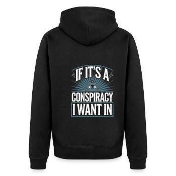Conspiration mondiale du Nouvel Ordre Mondial - Veste à capuche bio Premium Unisexe - noir - Dos - Nico (187cm)